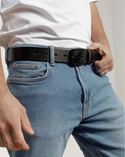 PREMIUM LEATHER BELT, BLACK 01
