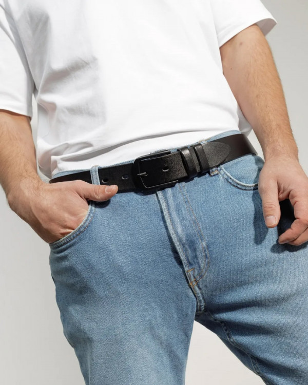 PREMIUM LEATHER BELT, BLACK 01