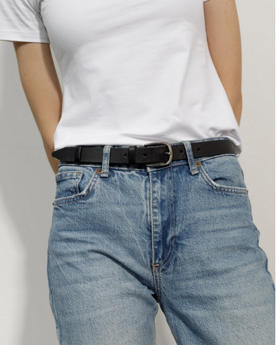 LEATHER BELT, BLACK