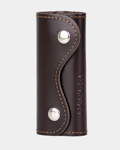 LEATHER KEY CASE 02, BROWN