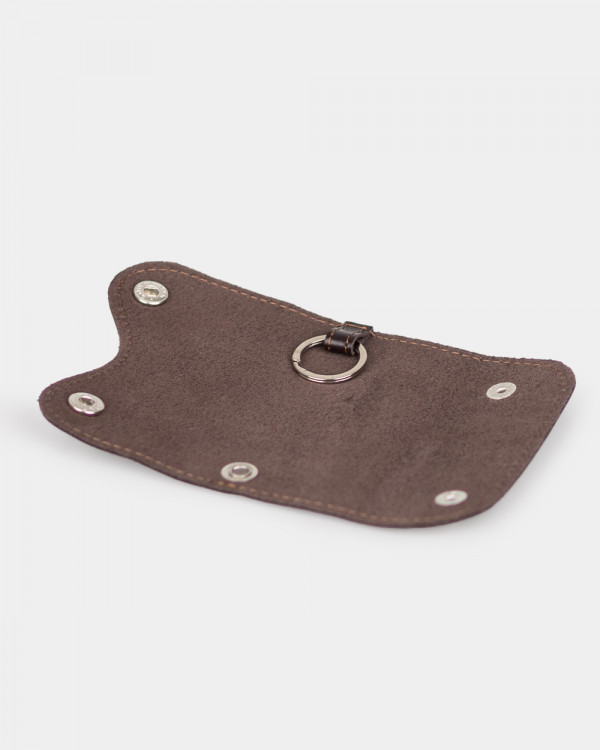 LEATHER KEY CASE 02, BROWN
