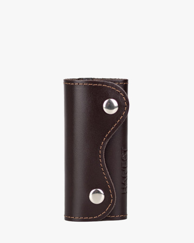 LEATHER KEY CASE 02, BROWN