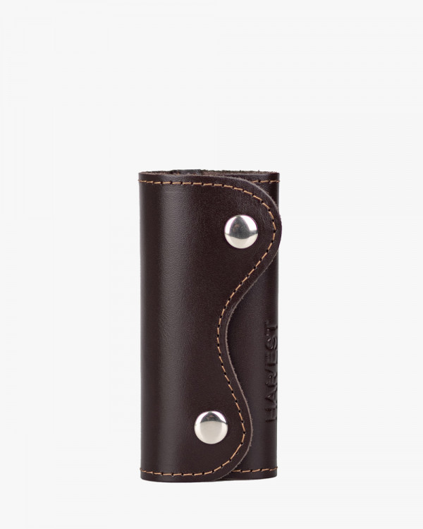 LEATHER KEY CASE 02, BROWN