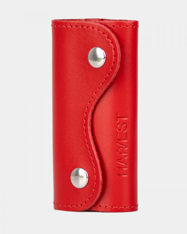 LEATHER KEY HOLDER 02, RED