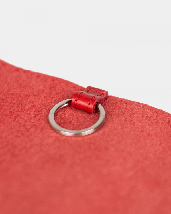 LEATHER KEY HOLDER 02, RED