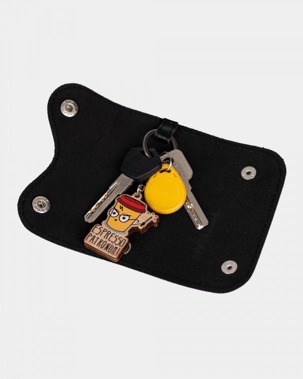 LEATHER KEY HOLDER 02 BLACK