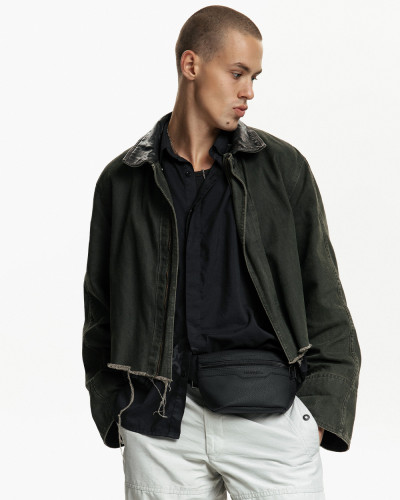 "SPLIT" ECO LEATHER, BLACK