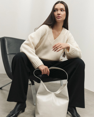 "TATE" LEATHER, IVORY