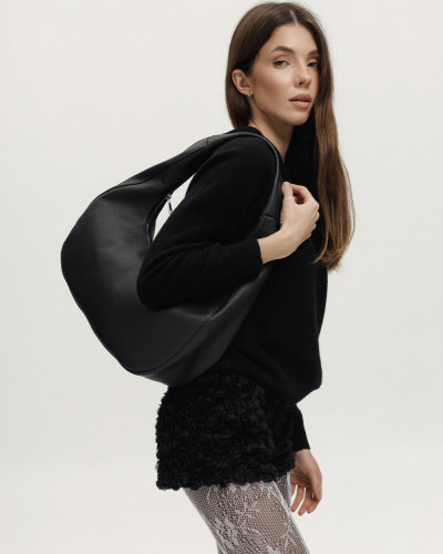 "ROXY" LEATHER, BLACK