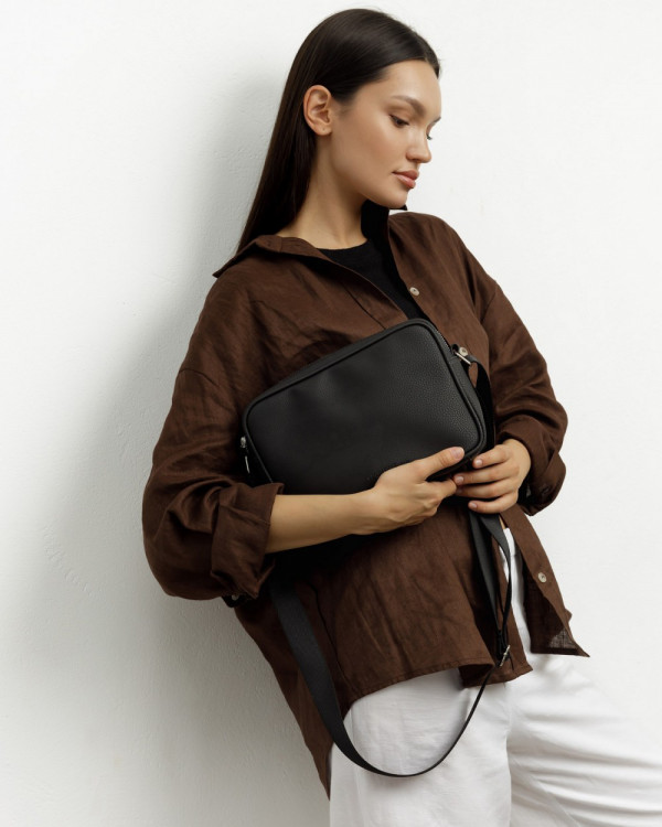 CROSSBODY BAG ECO-LEATHER,BLACK