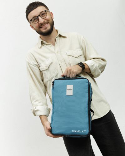 "TRAVEL KIT" BAG, POLYESTER, BLUE
