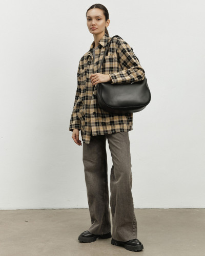 "ANNE" ECO-LEATHER, BLACK