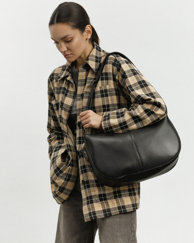 "ANNE" ECO-LEATHER, BLACK
