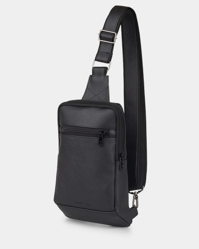 "SHUTTLE UNO BAG 01" ÖKO-LEDER, SCHWARZ