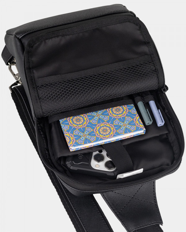 SHUTTLE UNO BAG 01 ECO LEATHER, BLACK