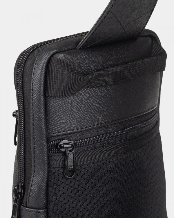 SHUTTLE UNO BAG 01 ECO LEATHER, BLACK
