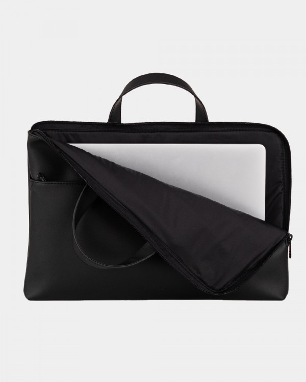 LAPTOP BAG JUNE 01 ECO-LEATHER, BLACK
