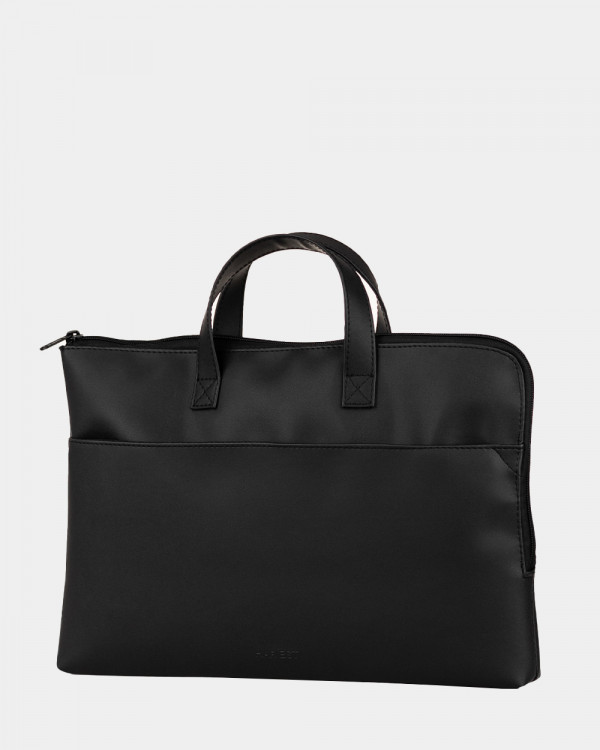 LAPTOP BAG JUNE 01 ECO-LEATHER, BLACK