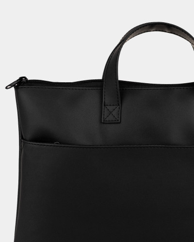 LAPTOP BAG "JUNE 01" ECO-LEATHER, BLACK