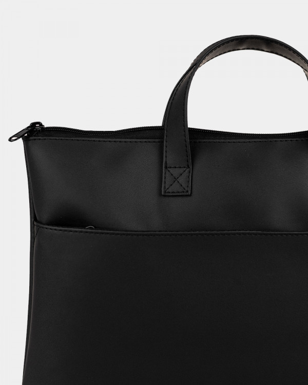 LAPTOP BAG JUNE 01 ECO-LEATHER, BLACK