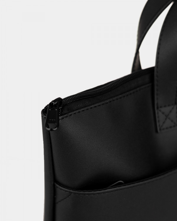 LAPTOP BAG JUNE 01 ECO-LEATHER, BLACK
