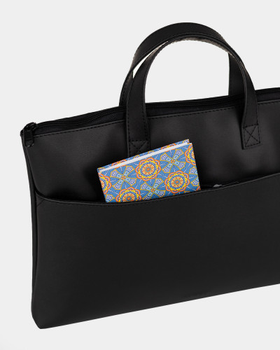 LAPTOP BAG "JUNE 01" ECO-LEATHER, BLACK