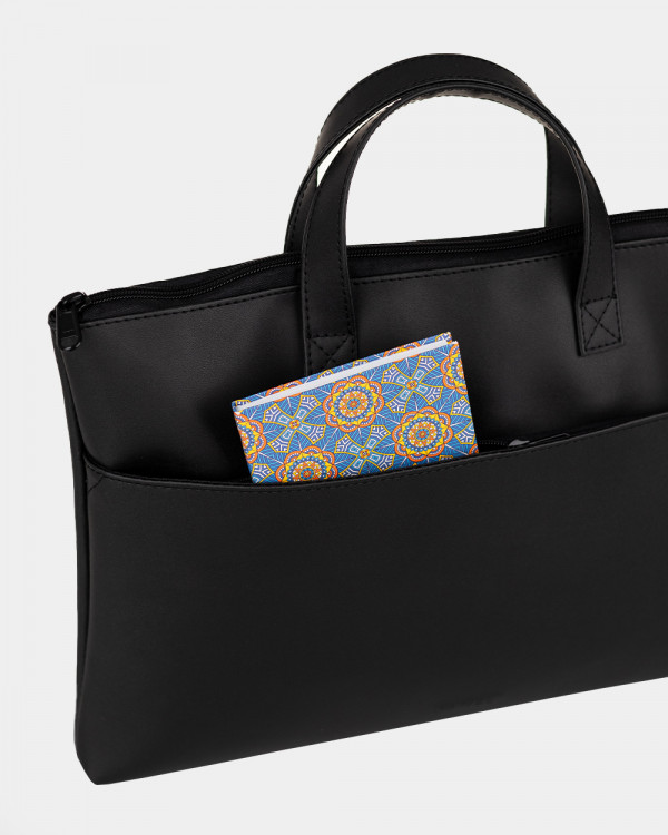 LAPTOP BAG JUNE 01 ECO-LEATHER, BLACK