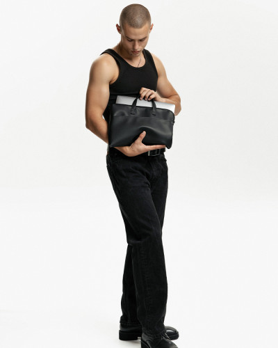 LAPTOP BAG "JUNE MINI" 01 ECO LEATHER, BLACK