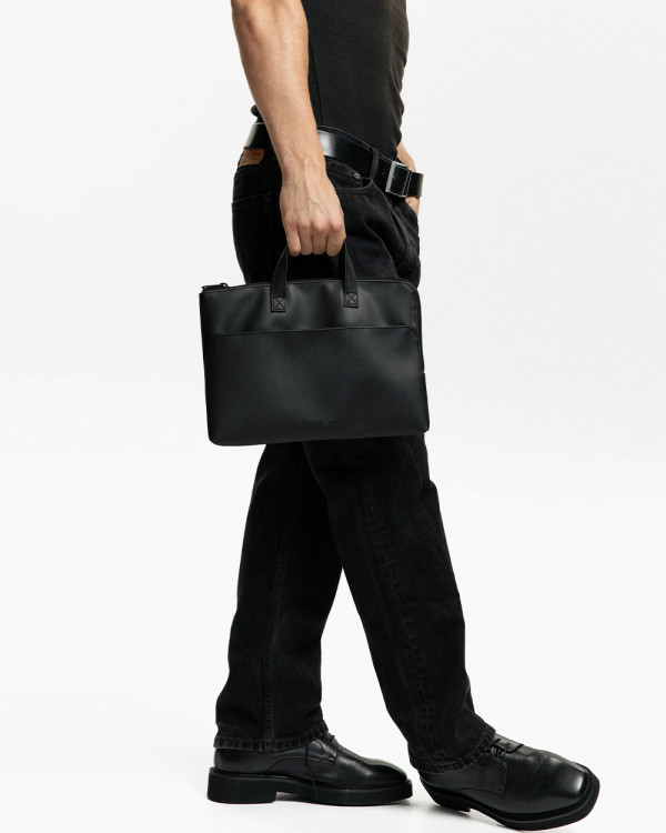 LAPTOP BAG JUNE MINI 01 ECO LEATHER, BLACK