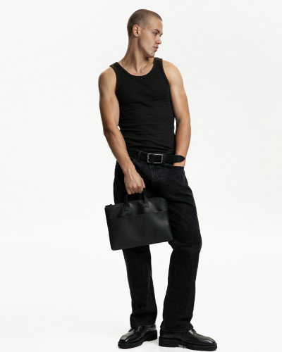 LAPTOP BAG "JUNE MINI" 01 ECO LEATHER, BLACK