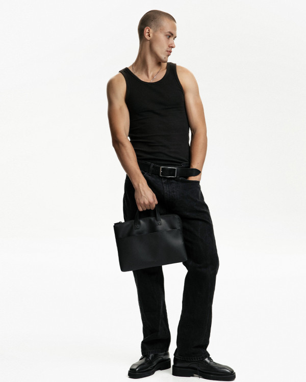 LAPTOP BAG JUNE MINI 01 ECO LEATHER, BLACK