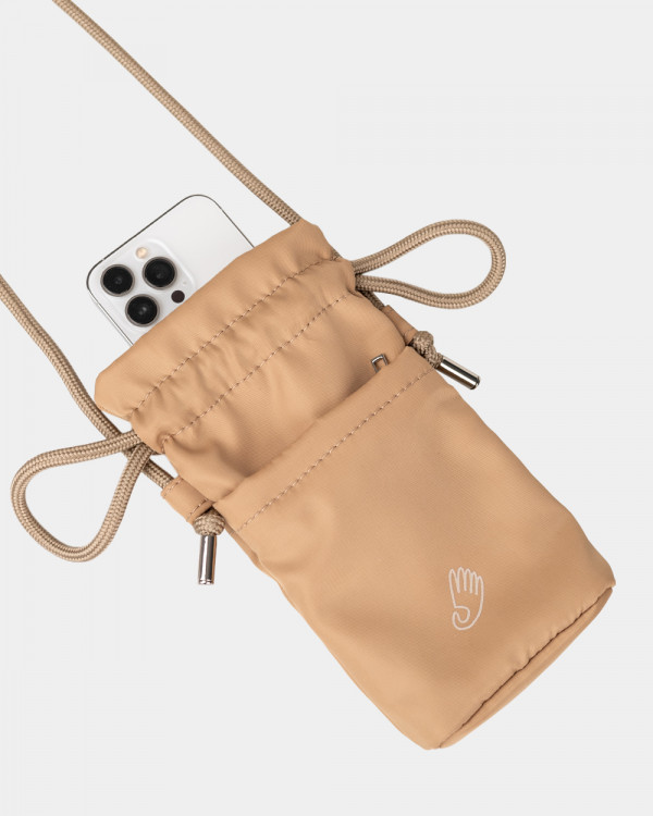 PHONE BAG NYLON, BEIGE