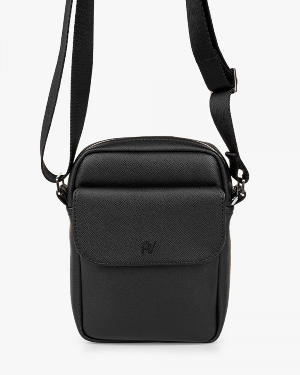 MESSENGER BROOKLYN ECO-LEATHER, BLACK