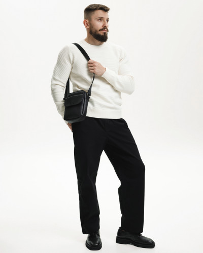 MESSENGER "BROOKLYN" ÖKO-LEDER, SCHWARZ