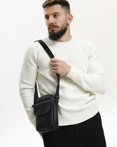 MESSENGER "BROOKLYN" ÖKO-LEDER, SCHWARZ