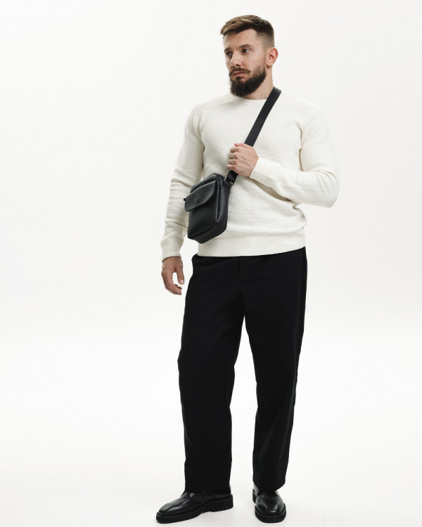 MESSENGER BROOKLYN ECO-LEATHER, BLACK