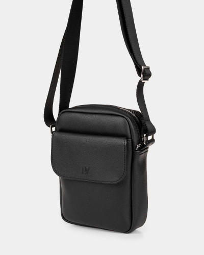 MESSENGER "BROOKLYN" ÖKO-LEDER, SCHWARZ