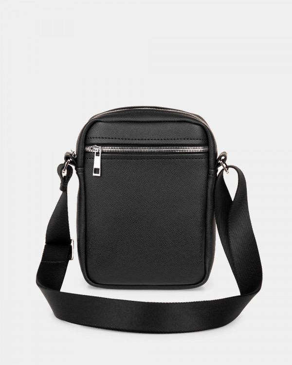 MESSENGER BROOKLYN ECO-LEATHER, BLACK