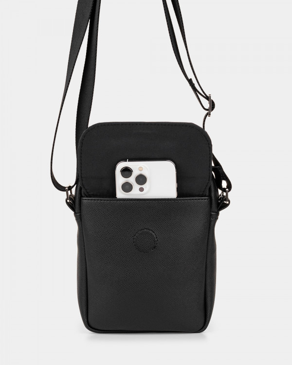 MESSENGER BROOKLYN ECO-LEATHER, BLACK