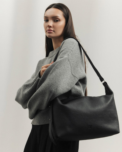 "HANNA" LEATHER, BLACK