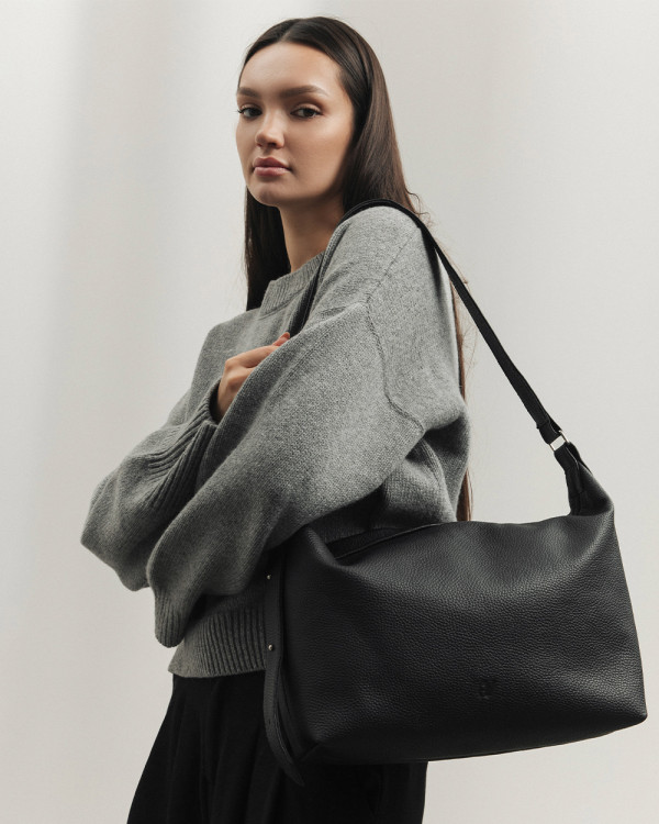 HANNA LEATHER, BLACK