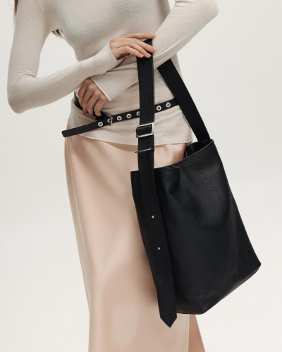 "DONNA" LEATHER, BLACK