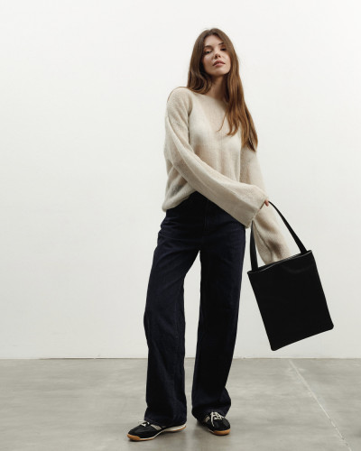 "THEA" LEATHER, BLACK