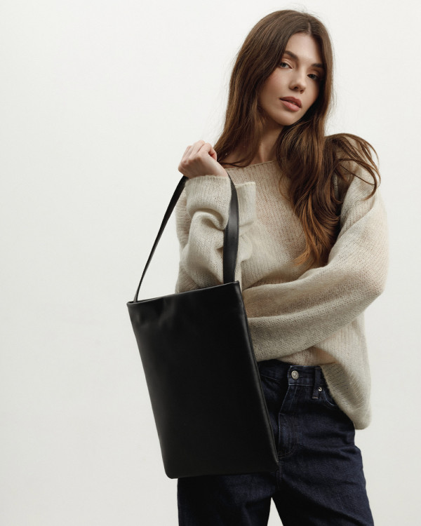 THEA LEATHER, BLACK
