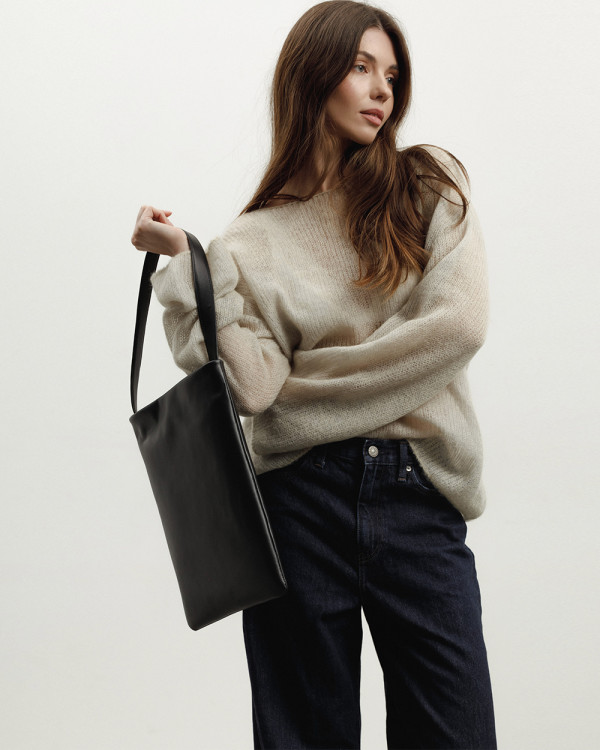 THEA LEATHER, BLACK
