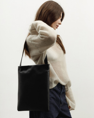 "THEA" LEATHER, BLACK