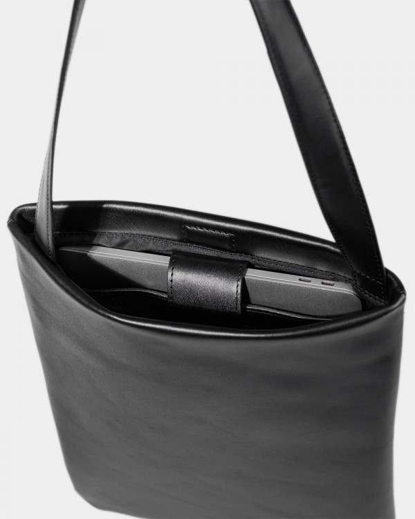 THEA LEATHER, BLACK