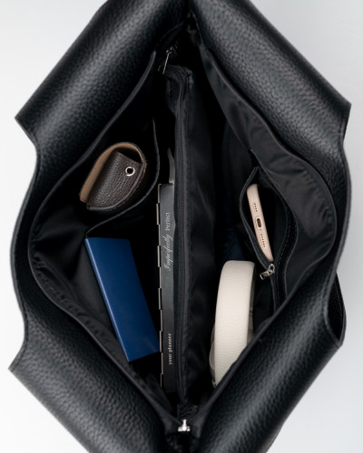 "MEL" ECO-LEATHER, BLACK