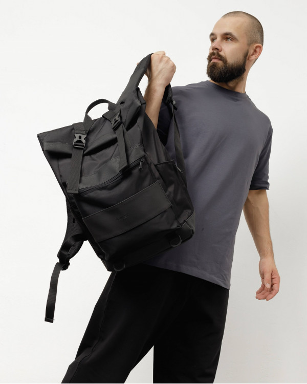 ROLL UP POLYESTER, BLACK