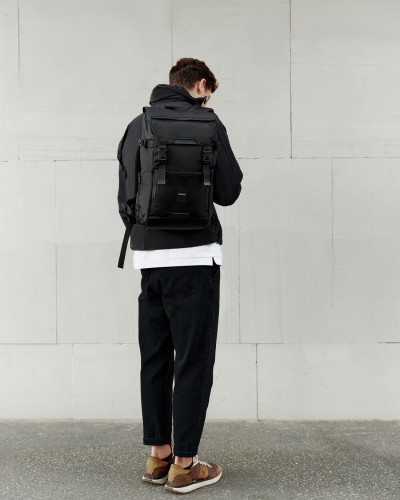 "TRAVEL TEC L" POLYESTER, BLACK